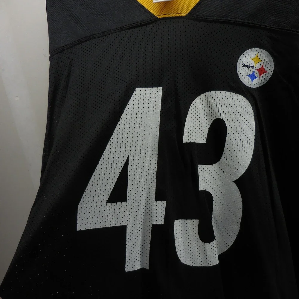 Reebok NFL‎ Pittsburgh Steelers Troy Polamalu 43 Jersey Mens 2XL Black Mesh